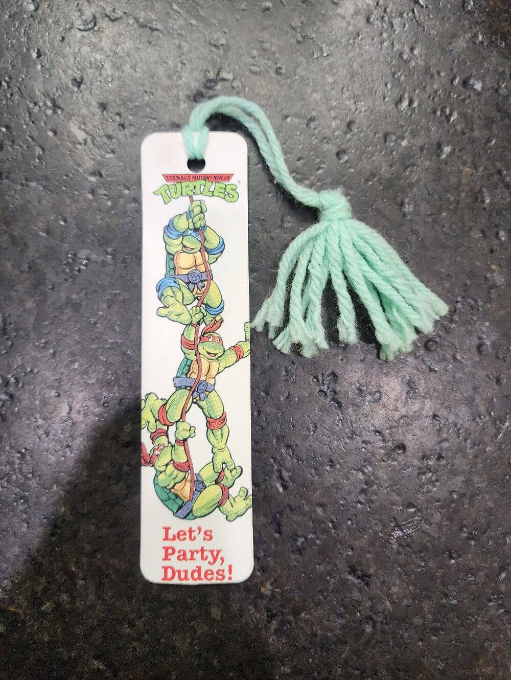 Vintage 1989 Teenage Mutant Ninja Turtles Let's Party Dudes Antioch Bookmark